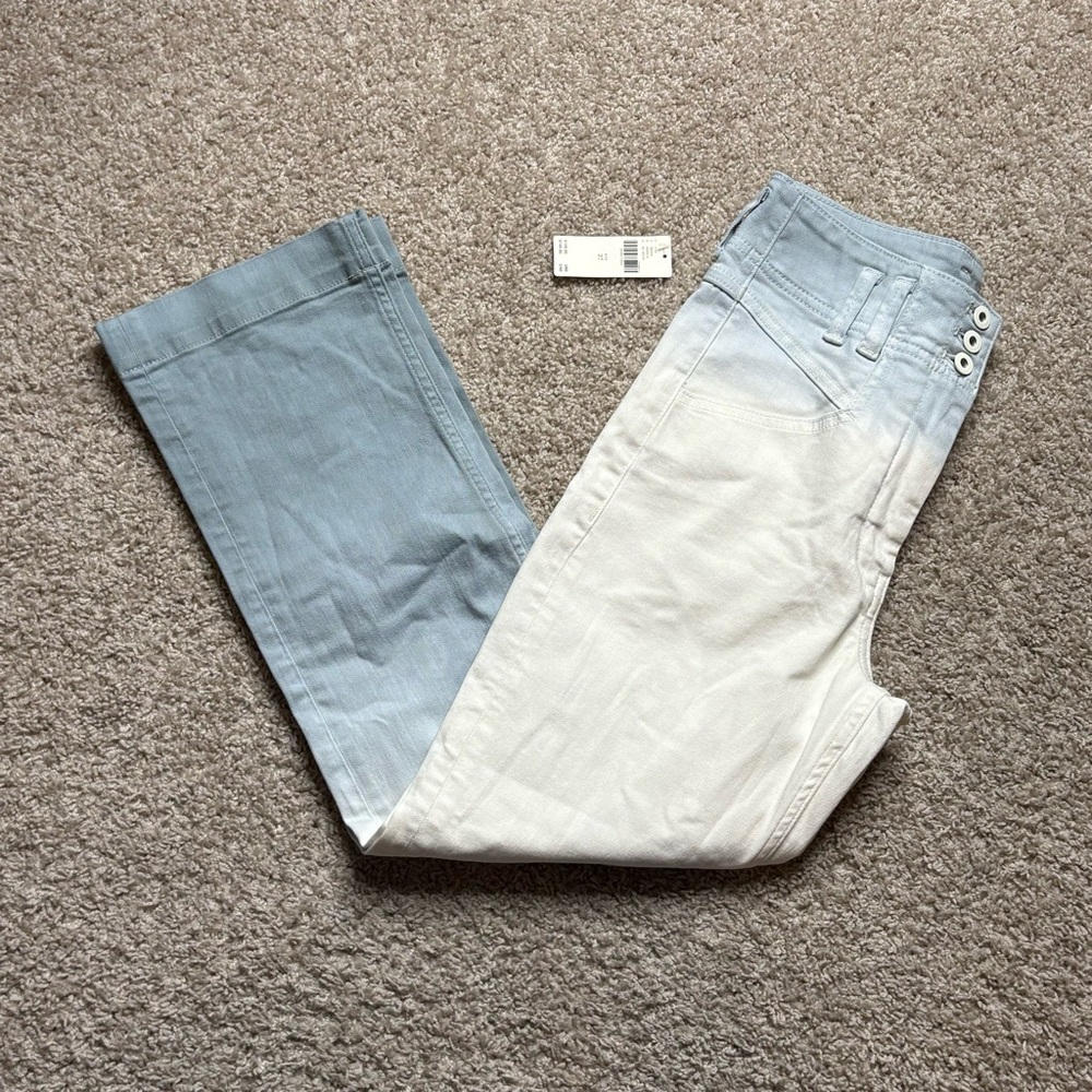 Anthropologie Pilcro Ultra High Rise Dip-Dyed Slim Jeans